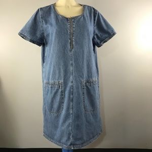 Studio 25 jeans denim dress zipper 2 front pockets